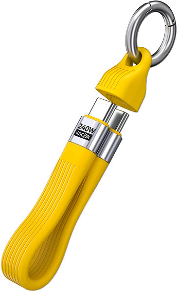 Data Cable Mobile Origin 240W 40Gbps 8K USB-C Keychain Cable CB17 Yellow ...