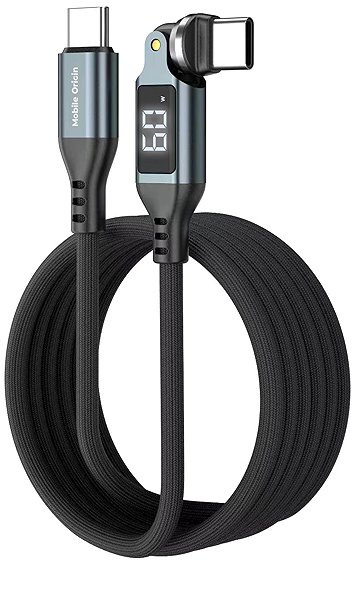 Data Cable Mobile Origin 60W Display 540° Rotating USB-C to USB-C Cable 1m CB16 ...