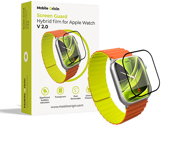 Schutzfolie Mobile Origin Screen Guard Hybrid Film Apple Watch 11/10 42 mm ...