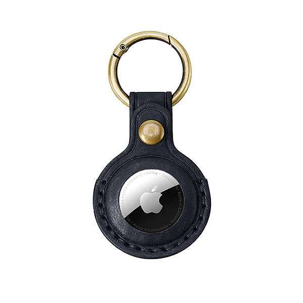 AirTag Key Ring Mobile Origin AirTag Leather Keychain A6 Black ...