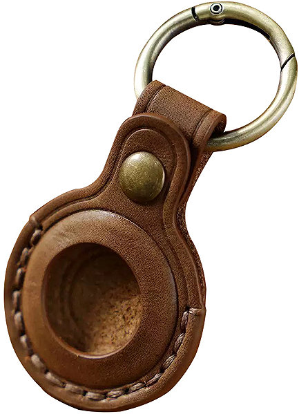 AirTag Key Ring Mobile Origin AirTag Leather Keychain A6 Midnight Brown ...