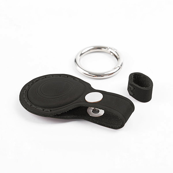 AirTag Key Ring Mobile Origin AirTag Outdoor Leather Keychain A7 Black ...
