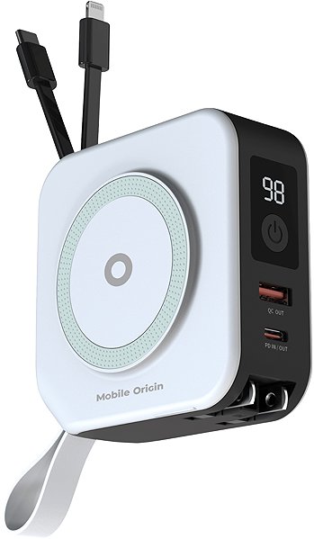 Power Bank Mobile Origin Powerbank 10 000mAh and Travel Charger Lightning and USB-C cable White ...