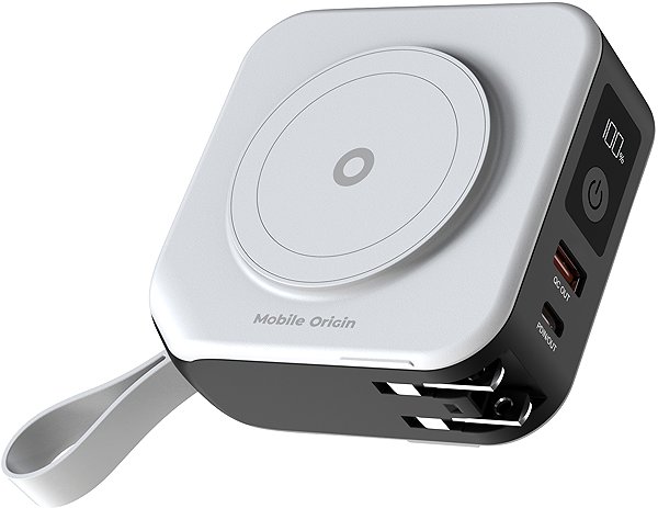 Power Bank Mobile Origin Powerbank 10 000mAh and Travel Charger Lightning and USB-C cable White ...