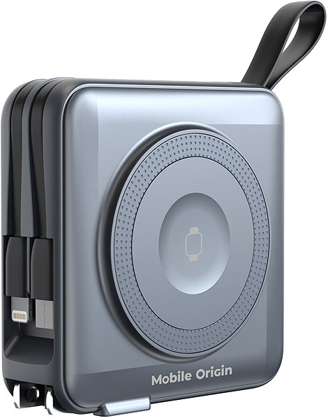 Power Bank Mobile Origin Powerbank & Travel Charger Lightning/USB-C Cable MagSafe/AW/iPhone Compatible Grey ...
