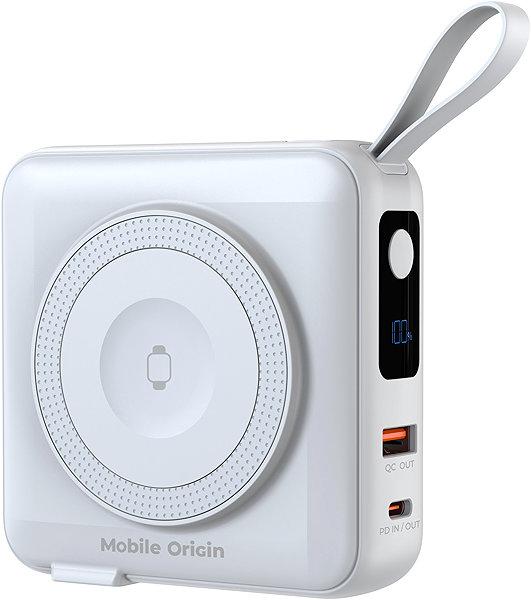 Power Bank Mobile Origin Powerbank & Travel Charger Lightning/USB-C Cable MagSafe/AW/iPhone Compatible White ...