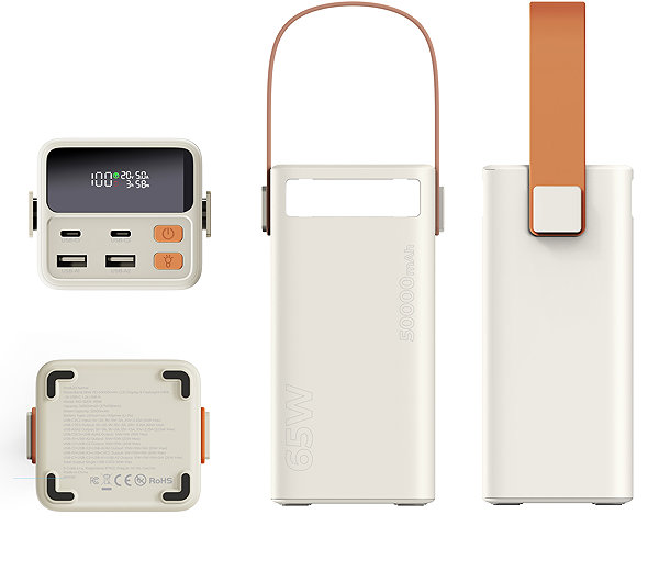 Power Bank Mobile Origin 50000mAh Power Bank with TFT Display & Flashlight PB18 - 2× USB-C + 2× USB-A ...