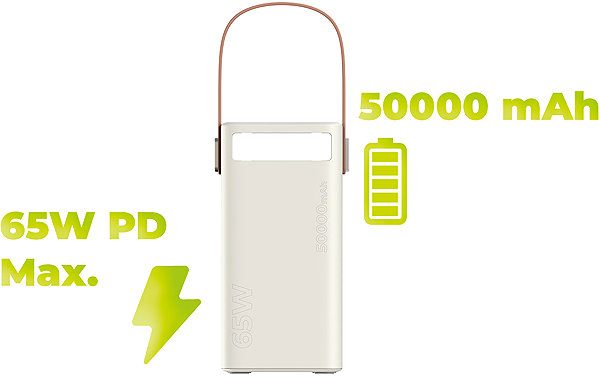 Power Bank Mobile Origin 50000mAh Power Bank with TFT Display & Flashlight PB18 - 2× USB-C + 2× USB-A ...