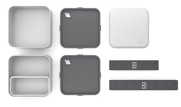 Snack Box MonBento Square | light grey Package content