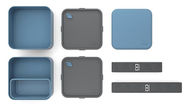 Snack Box MonBento Square Denim | dark blue Package content