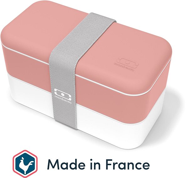 Snack Box MonBento Original Pink Flamingo | salmon Lateral view