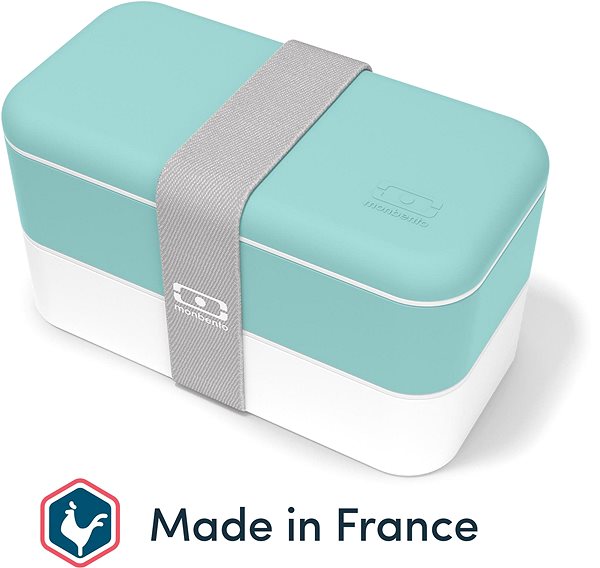 Snack Box MonBento Original Green Lagoon | turquoise Lateral view