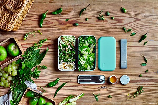 Svačinový box MonBento Original Green Lagoon | tyrkysový Lifestyle