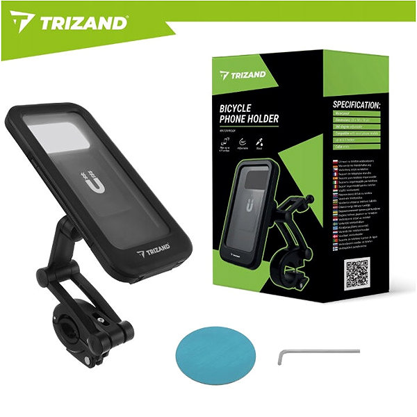 Phone holder Trizand 27618 Waterproof 360° Bicycle Phone Holder, Black ...