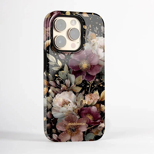 Telefon tok Mobiwear Xiaomi Redmi Note 15 Pro 5G ellenálló tok - Elite Pro, E169E, aranyszínű virágok ...