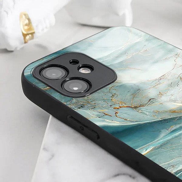 Telefon tok Mobiwear Glossy Poco F8 Pro fényes tok - G022G, zöldes márvány ...