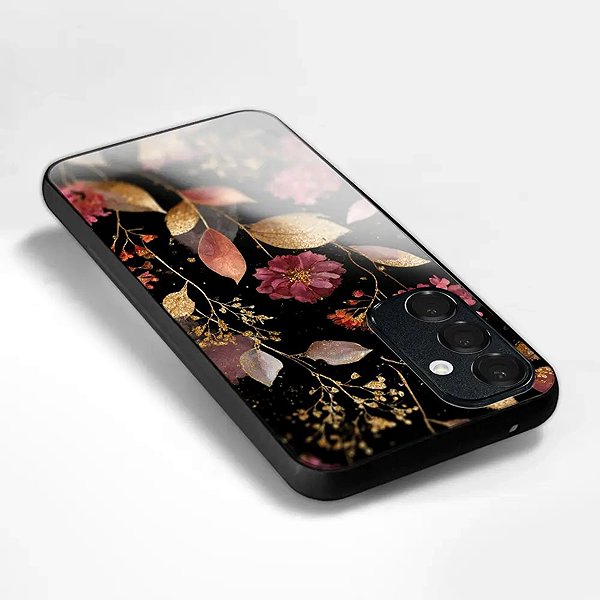 Telefon tok Mobiwear Glossy Poco F8 Pro fényes tok - G171G, aranyszínű levelek ...