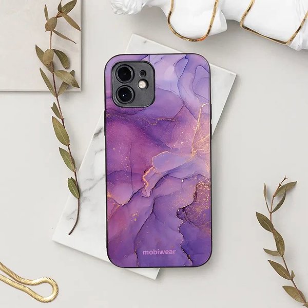 Telefon tok Mobiwear Glossy Honor Magic8 Pro fényes tok - G050G, lila márvány ...