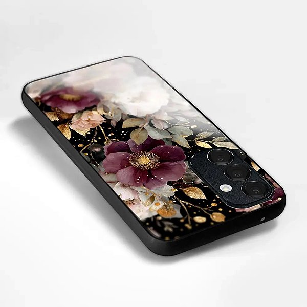 Telefon tok Mobiwear Glossy Xiaomi 15T Pro aranyszínű virágok fényes tok ...