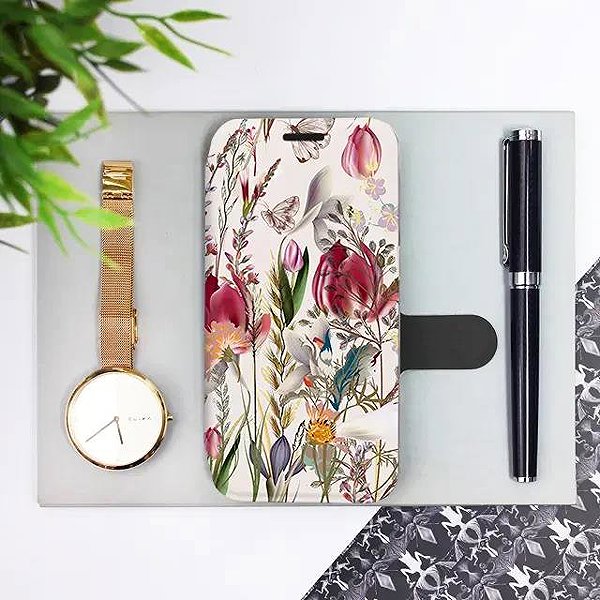 Mobiltelefon tok Mobiwear Honor 600 Lite flip tok - MP01S, virágos rét ...