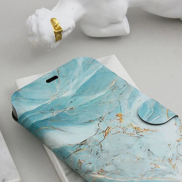 Mobiltelefon tok Mobiwear Honor 600 Pro flip tok - VP34S, zöldes márvány ...