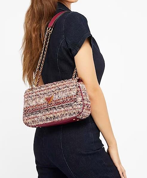 Kabelka GUESS Giully Tweed Crossbody Barevná ...
