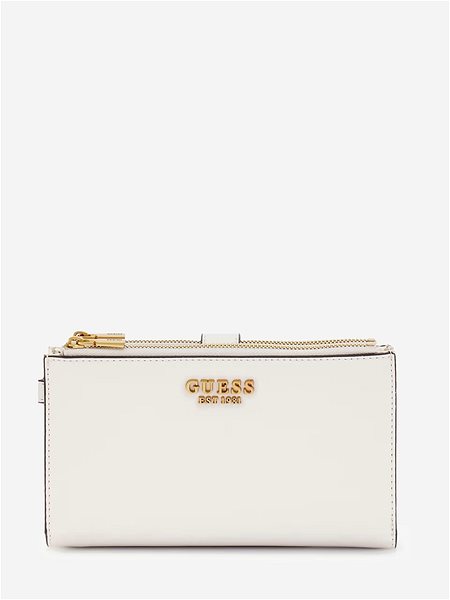 Pénztárca GUESS Laurel Double Zip Organizer - Stone ...