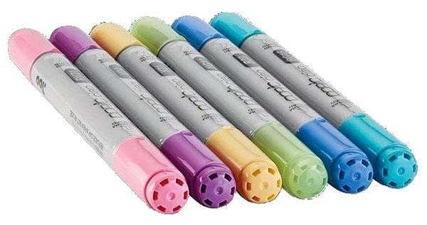 COPIC Ciao double-sided Brush Chisel 6 pcs pastel tones .