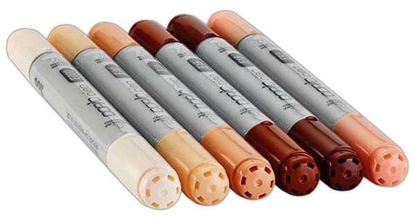 COPIC Ciao double-sided Brush Chisel 6 pcs skin tones .