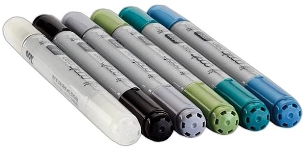 COPIC Ciao double-sided Brush Chisel 6 pcs sea tones .