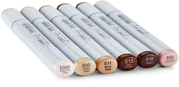COPIC Sketch Double Sided Brush Chisel 6 pcs skin tones .