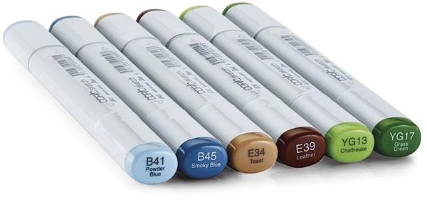 COPIC Sketch double-sided Brush Chisel 6 pcs natural tones .