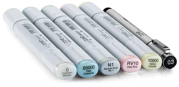 COPIC Sketch double-sided Brush Chisel 5+1 pcs shading basics .