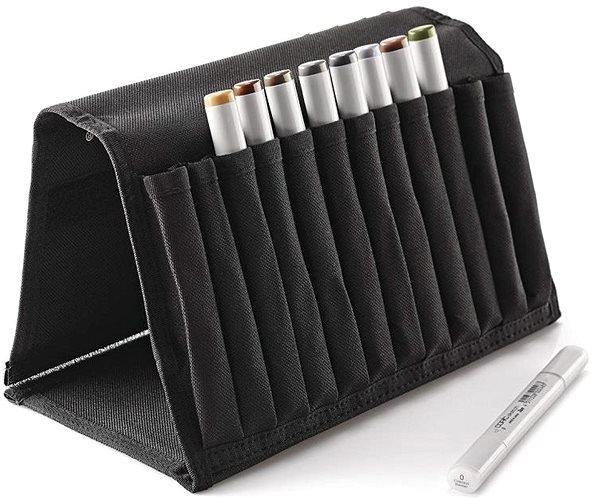 COPIC Sketch double-sided Brush Chisel 9 pcs in pencil case.