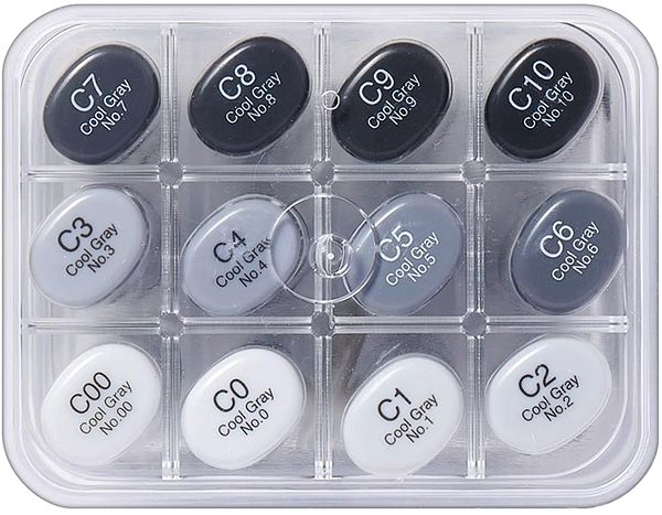 COPIC Sketch double-sided Brush Chisel 12 pcs grey Cool .