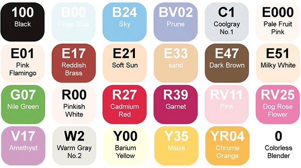 COPIC Sketch Double Sided Brush Chisel 24 pcs basic .