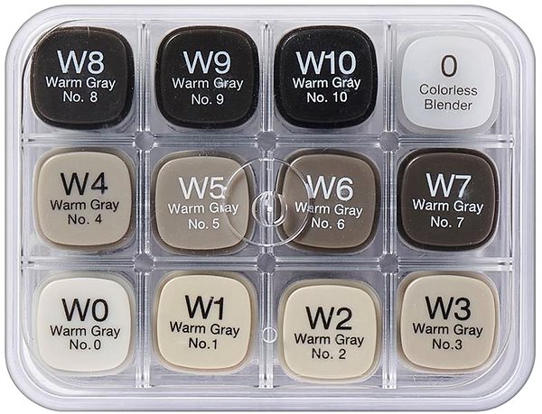 COPIC Classic Double Sided Fine Chisel 12 pcs Grey Warm .