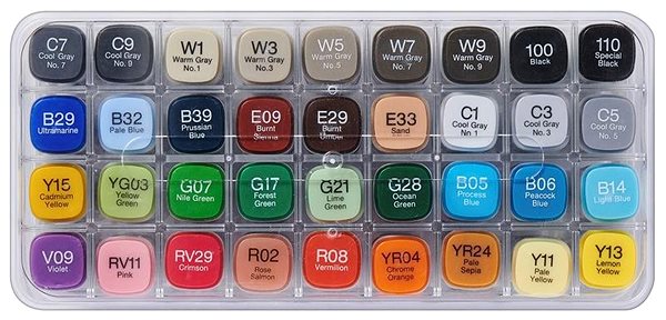 Markers COPIC Classic double-sided Fine Chisel 36 pcs basic .