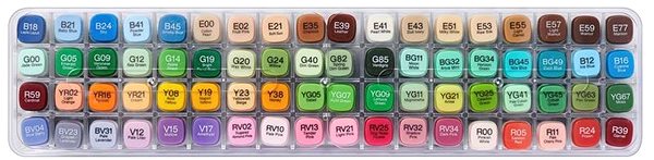 Markers COPIC Classic double-sided Fine Chisel 72 pcs basic C .