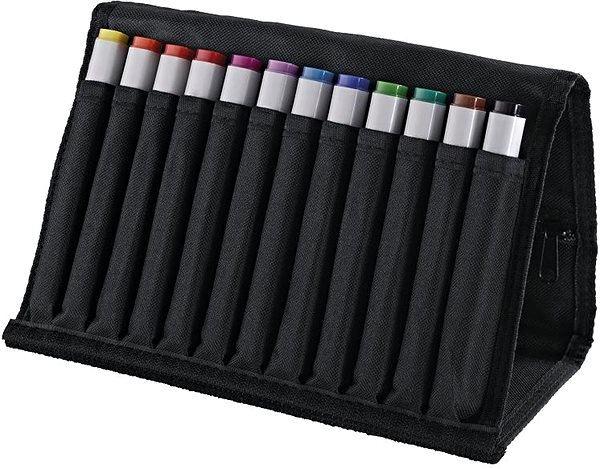 COPIC Classic Double Sided Fine Chisel 12 pcs clear tones in pencil case.