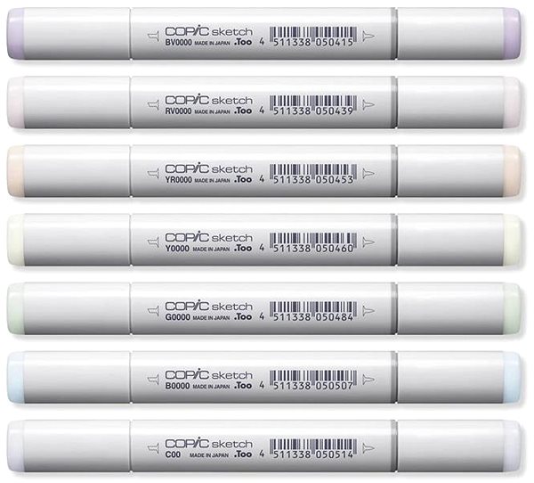 COPIC Sketch Double Sided Brush Chisel 6+1 pcs Air Tones .