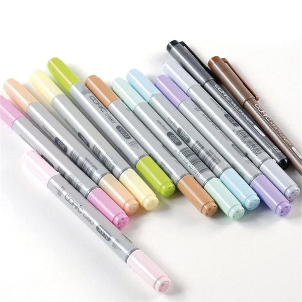 COPIC Ciao double-sided Brush Chisel 10+2 Starter Set with accessories .