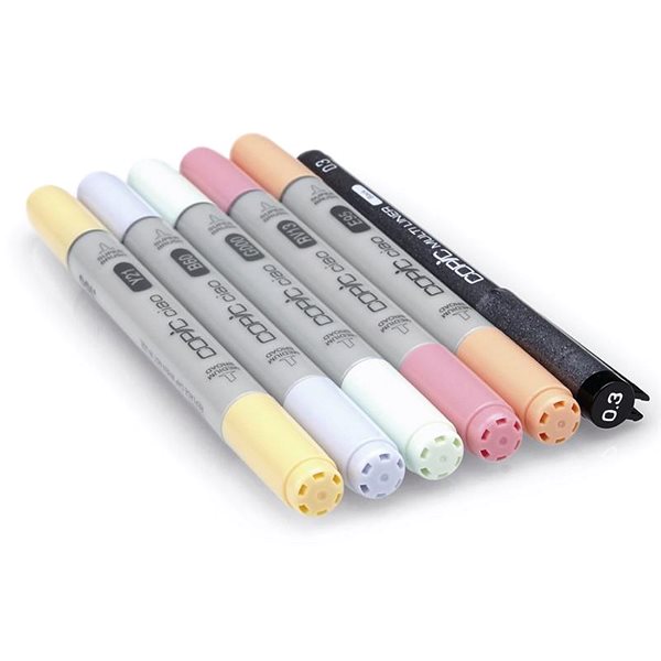 COPIC Ciao double-sided Brush Chisel 5+1 pcs pastel tones .