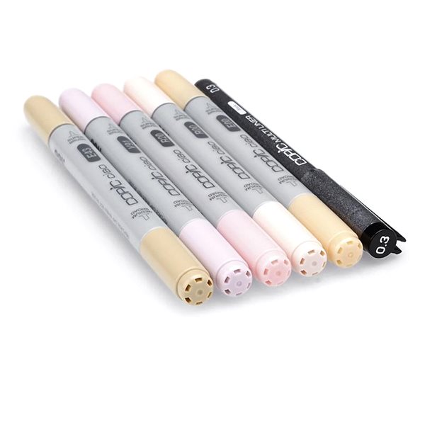COPIC Ciao double-sided Brush Chisel 5+1 pcs skin tones A .