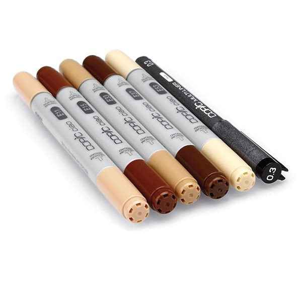 COPIC Ciao double-sided Brush Chisel 5+1 pcs skin tones B .