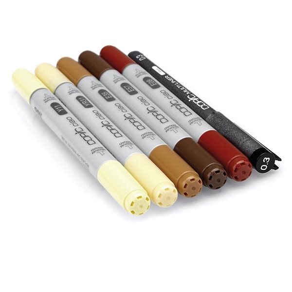 COPIC Ciao double-sided Brush Chisel 5+1 pcs hair tones A .