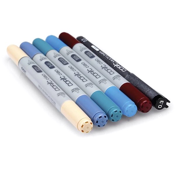 COPIC Ciao double-sided Brush Chisel 5+1 pcs Manga 2 .