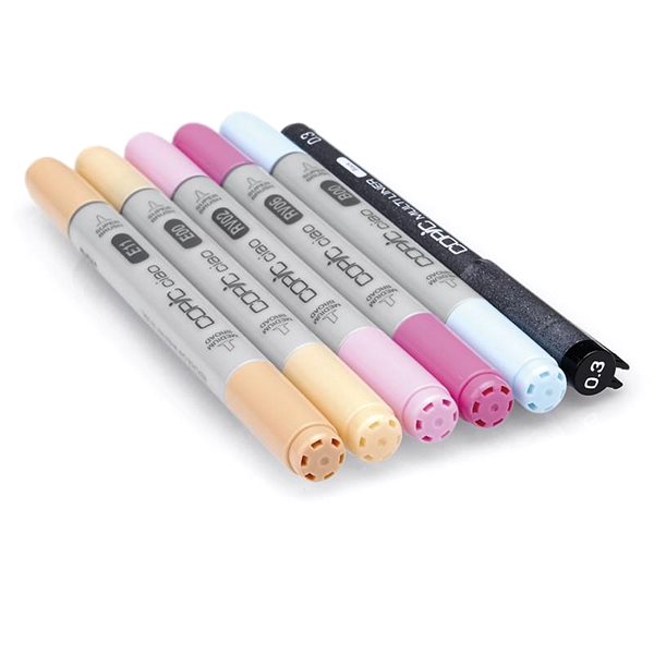 COPIC Ciao double-sided Brush Chisel 5+1 pcs Manga 7 .