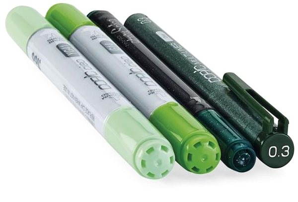 COPIC Ciao double-sided Brush Chisel 2+2 pcs Doodle Kit green .