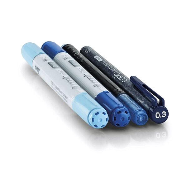 COPIC Ciao double-sided Brush Chisel 2+2 pcs Doodle Kit blue .